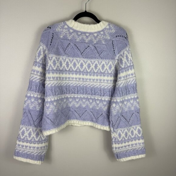 Lush Women's Purple Nordic Long Sleeves Crew Neck Pull Over Sweater Size L NWT - Picture 9 of 9